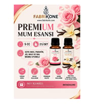 Premium Mum Esansı 5 cc 2'li Set - Gül, Vanilya - Soya Wax, Parafin, Jel Wax ve Bal Mumu Uyumlu BKFAB2GLVN5