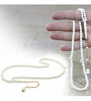 Deve Kemiği Namaz Tesbihi - Sistemli - Beyaz Renk - Küre Kesim