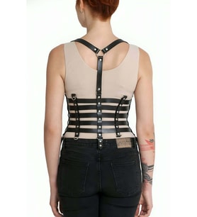 Mulvxbrf Brf02 Beşli Bağlamalı Deri Göğüs Harness - Brf630 (Mulvix)