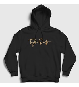 Presmono Unisex Siyah Logo Taylor Swift Kapüşonlu Sweatshirt 311861tt