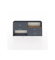 Arges Konsol Tek Raflı 4 Çekmeceli  176x30x99 Antrasit-Çam/Antrasit