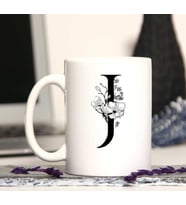 J HARFİ KUPA BARDAK ( RESİM BASKILI )