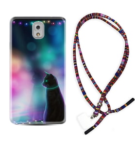 Samsung Note 3 4 5 8 9 20 Ultra 10 Lite Kılıf Boyun Asklı Rasta Silikon Window Cat 1787