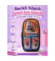 Renkli Köpüklü Şeffaf Kalemlik, 2 Gözlü, 21x10 cm, Şık ve Kullanışlı