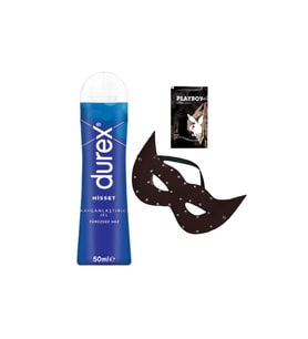 Durex Hisset Pürüzsüz Hazlar 50 ml Jel + Siyah Deri Göz Maskesi + Hediye