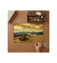 Tarladaki Traktörler- Doğa Manzarası Tasarımı 240 parça Ahşap Puzzle Ahşap Kutuda MP00133