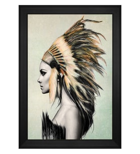 Kadın Motifli Kanvas Tablo 50 x 70 cm Siyah Çerçeve