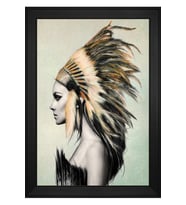Kadın Motifli Kanvas Tablo 50 x 70 cm Siyah Çerçeve