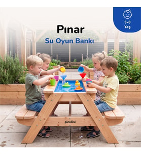 Ovlo Su Havuzlu Ahşap Çocuk Masası 3-8 Yaş Pınar