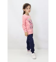 Kız Çocuk Baskılı Pijama Takımı (Gül Kurusu)