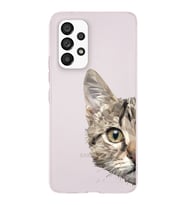 Samsung Galaxy A33 Uyumlu Kapak Catface Tasarımlı Şeffaf Silikon Kılıf