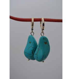 STONEAGE Modern Taşlı Bayan Küpe Turkuaz (Rose)
