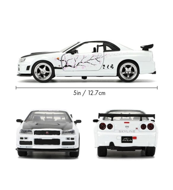 Jada 1:32 Pink Slips 2002 Nissan Skyline GT-R (R34) Model Araba