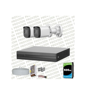 Provzen Dahua Full HD 2 Kameralı Güvenlik Kamerası + 500GB HDD