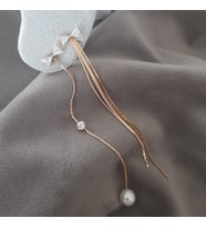 Çelik Xuping Taşlı Fiyonk Sallantılı Kadın Küpe