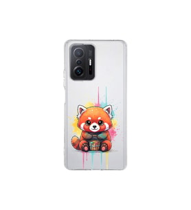 Xiaomi Mi 11T ile Uyumlu Splash Tilki Tasarımlı Şeffaf Silikon Kılıf