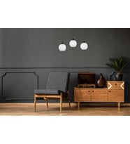 RİOLİGHT MODERN,RETRO1,VİNTAGE OPAL CAMLI 3XE27 SIRALI SİYAH METAL GÖVDE MASA ÜSTÜ SARKIT AVİZE