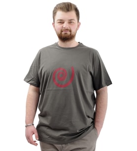 Mode XL Büyük Beden Erkek Tişört Baskılı Pamuklu Bisiklet Yaka T-Shirt SPIRAL U24065 Haki