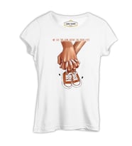 Yeni Bebek Ayakkabı Anneler Günü Beyaz Kadın Tshirt