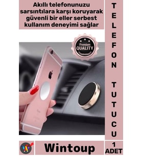#TelefonTutucu Güçlü Mıknatıs 360 Derece Döner Metal Kompakt Gövde Şık Manyetik Araç Telefon Tutucu