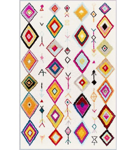 Eliana Home Baskılı, Yıkanabilir Kaymaz Taban Salon Halısı LNA1131 100x150 cm (Beyaz)