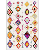 Eliana Home Baskılı, Yıkanabilir Kaymaz Taban Salon Halısı LNA1131 100x150 cm (Beyaz)