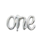 Gümüş One Yazı Folyo Balon107x50 Cm