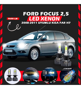Ford Focus 2.5 2008-2011 Kısa Far Uyumlu Şimşek Etkili Led Xenon Pro Series H7