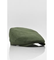 Erkek Düz Pamuklu Yeşil Flat Cap Kasket