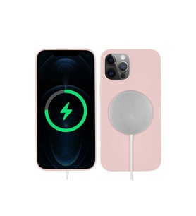 Apple iPhone 12 Pro Max Uyumlu Kılıf Zore Silksafe Wireless Kapak (Açık Pembe)