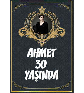 Resimli Klasik Temalı 30 Yaş Doğum Günü Afişi 35X50 cm