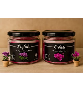 Leylak & Orkide Kokulu Cam Kavanoz Mum