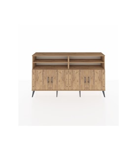 Arges Konsol 6 Raflı 4 Kapaklı 176x30x99 Çam-Çam