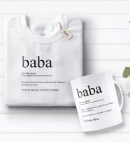 BK Gift Kişiye Özel Baba Tasarımlı Beyaz Tişört ve Kupa Seti-2 (Model 1)