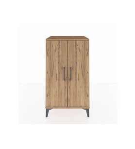 Hyperion Komodin 2 Raflı 2 Kapaklı 60x44x106 Çam-Çam
