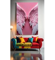 MELEK KANATLARI V2 Ev Duvar Salon Güzellik Salonu Ofis Dükkan Dekarasyon Kanvas Tablo (Çok Renkli)