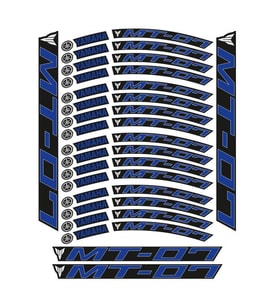 Yamaha Mavi Baskı Mt-07 Uyumlu 1 Set Jant Şeridi