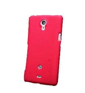 Nillkin Xperia T LT30p ile Uyumlu Sert Kauçuk Kılıf Kırmızı