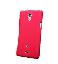 Nillkin Xperia T LT30p ile Uyumlu Sert Kauçuk Kılıf Kırmızı