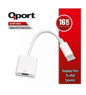 QPORT QPORT Q-DP-VGA 0.15metre DP-VGA (D) Görüntü Adaptörü Siyah 1080p