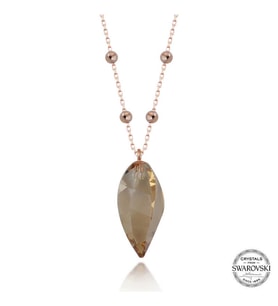 Crystal Taşlı Rose Top Zincir Gümüş Kadın Kolye