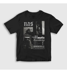 Presmono Unisex Çocuk Siyah Illmatic Nasir Jones Nas T-Shirt 549122tt