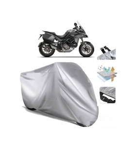 Ducati Multistrada 950 Touring Pack (bağlantı Tokalı) Uyumlu SolarBlock  Motosiklet Brandası Örtüsü (Siyah)