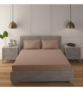 Lüx Lastikli Penye Çarşaf 100x200cm Cappuccino Renk