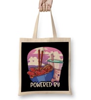 Powered By Ramen & Boba Tea Kawaii Anime Bez Çanta Uzun Saplı