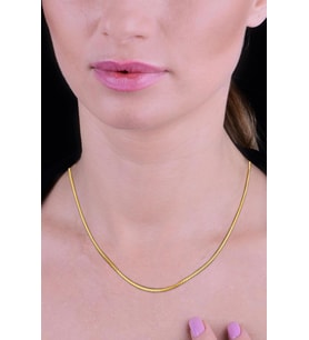 Gümüş altın yaldızlı örgü modeli italyan zincir kolye SGTL11809GOLD