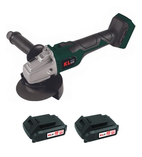 Klpro KLAT18BS-20 18V/2.0Ah. 115mm Çift Akülü Devir Ayarlı Kömürsüz Şarjlı Avuç Taşlama (Yeşil)