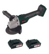 Klpro KLAT18BS-20 18V/2.0Ah. 115mm Çift Akülü Devir Ayarlı Kömürsüz Şarjlı Avuç Taşlama (Yeşil)