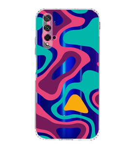 Huawei Honor 20  Kamera korumalı Kapak Renkli Desen Tasarımlı  Şeffaf Kılıf