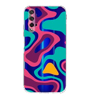 Huawei Honor 20  Kamera korumalı Kapak Renkli Desen Tasarımlı  Şeffaf Kılıf